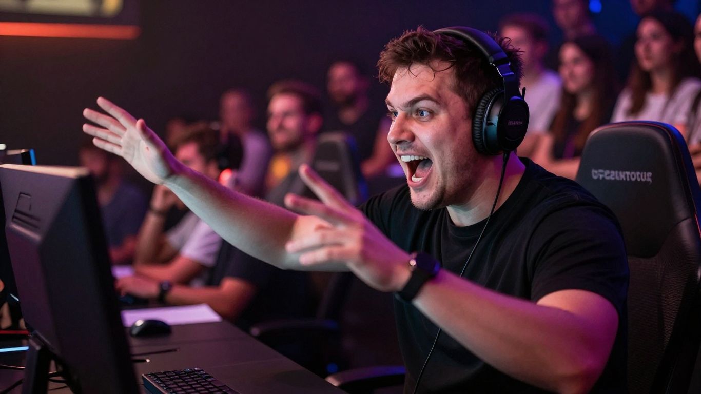 Streamer français lors d'un live record sur Twitch.