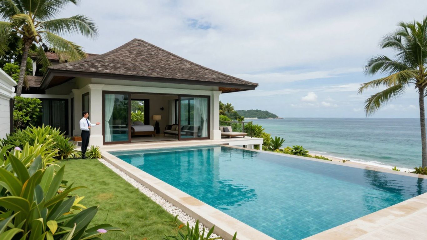 Phuket villa with agent, infinity pool, ocean view.