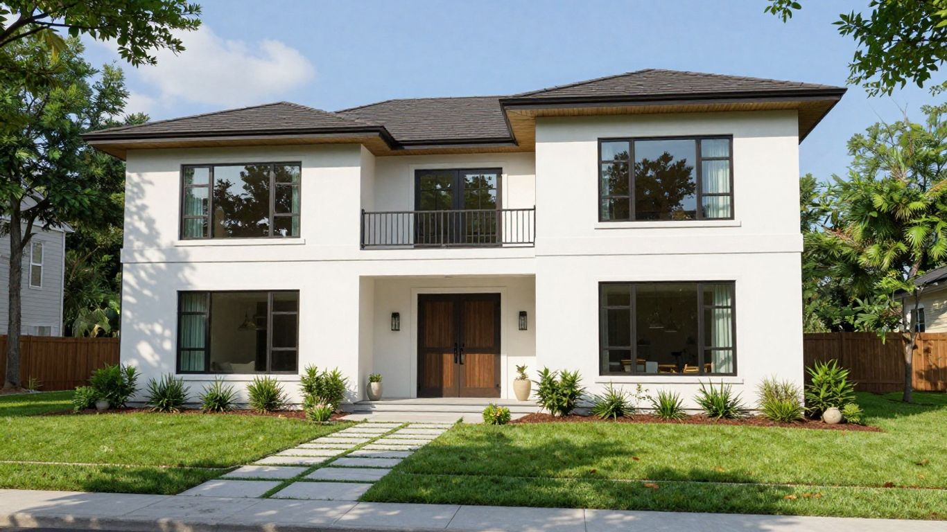 Renovated home exterior in Berkeley Lake, Georgia.