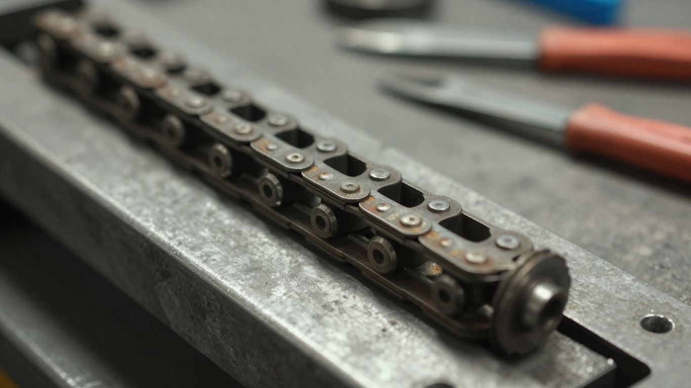 Metal chain links showing detailed wear