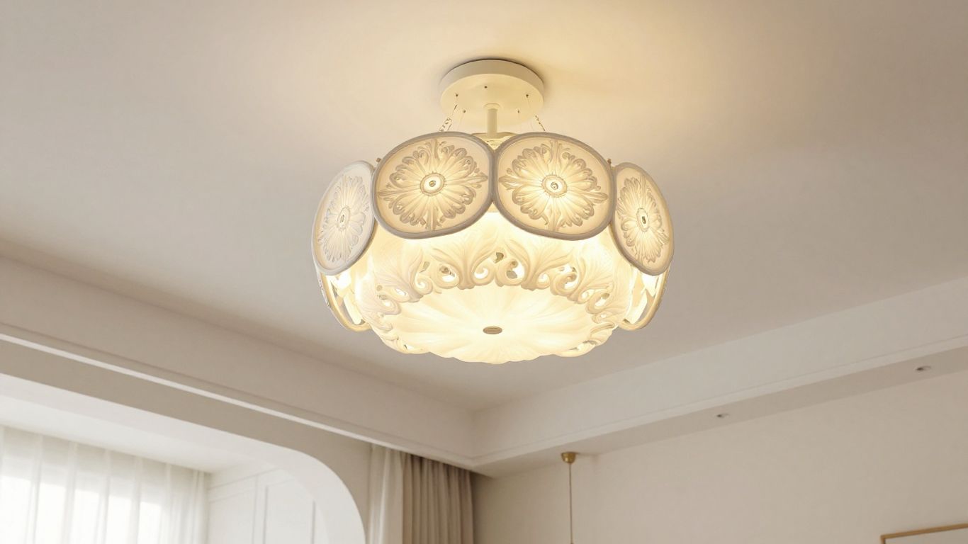 Stylish Dunelm ceiling light shade in a modern room.