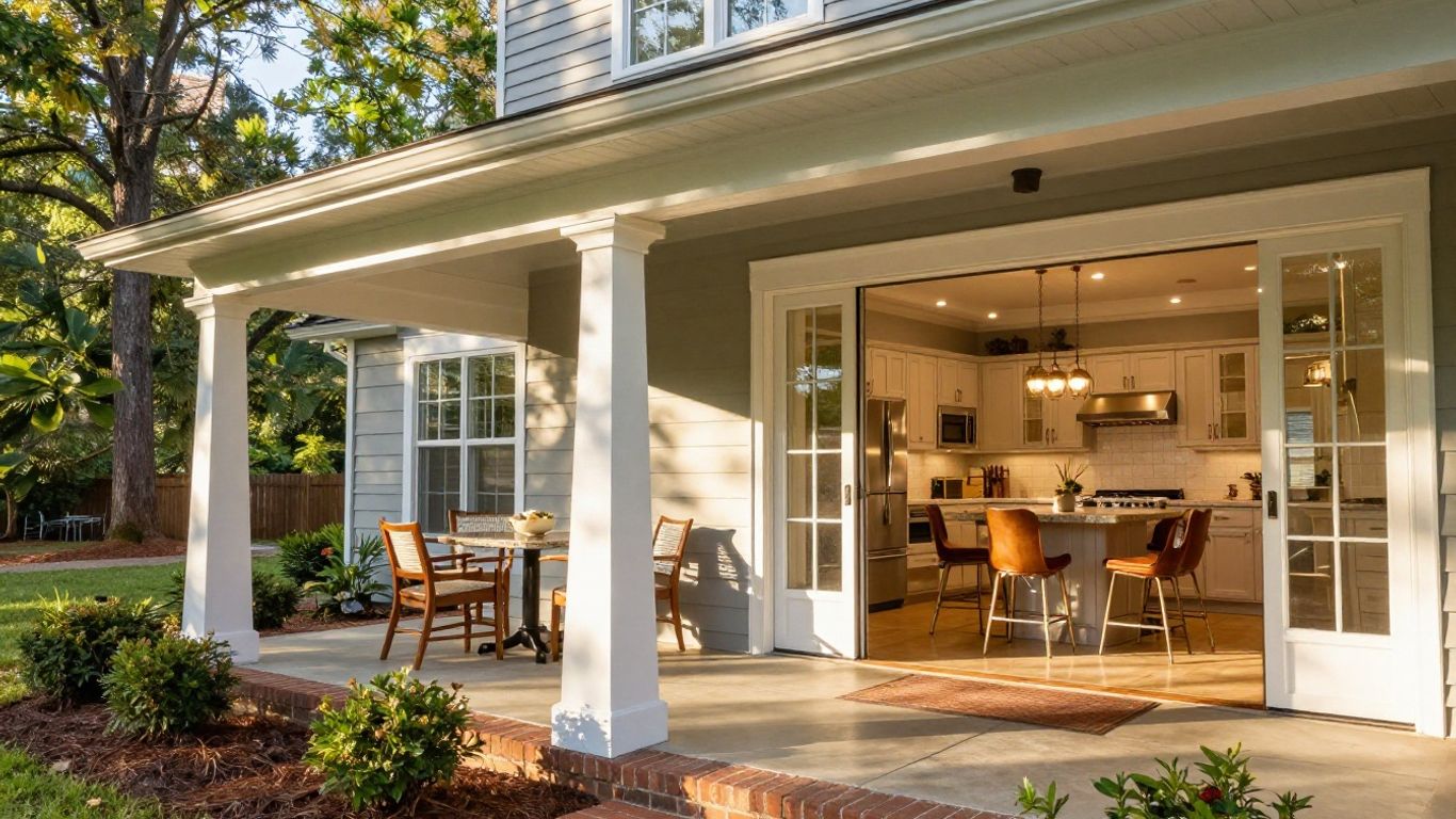 Dacula Georgia custom home renovation exterior and kitchen