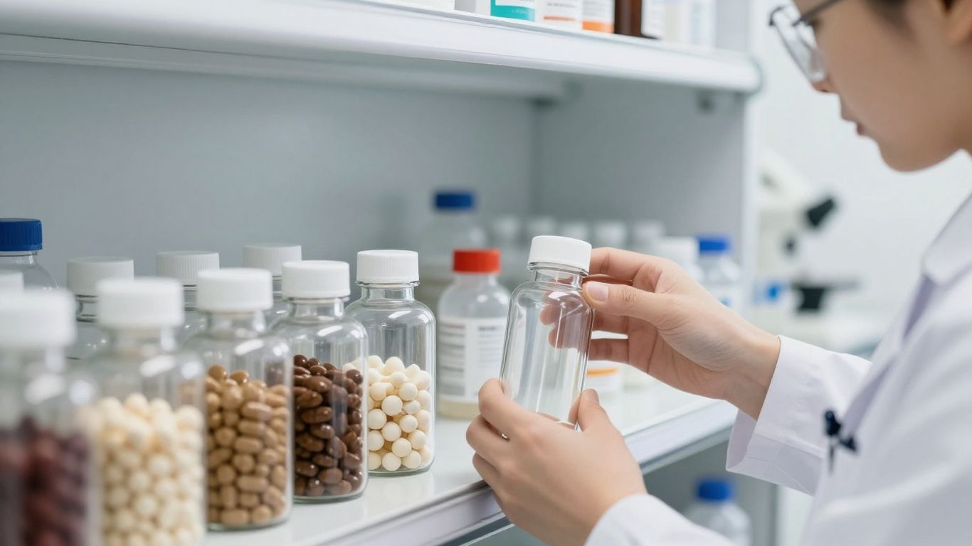 Scientist working in a modern clean laboratory