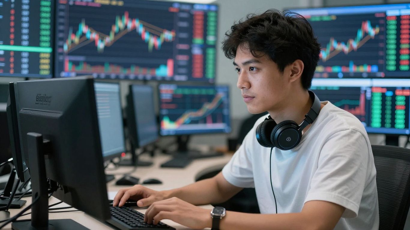 Beginner trader achieving success in the market.