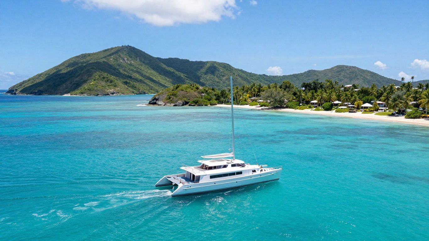 Luxury catamaran sailing in the BVI
