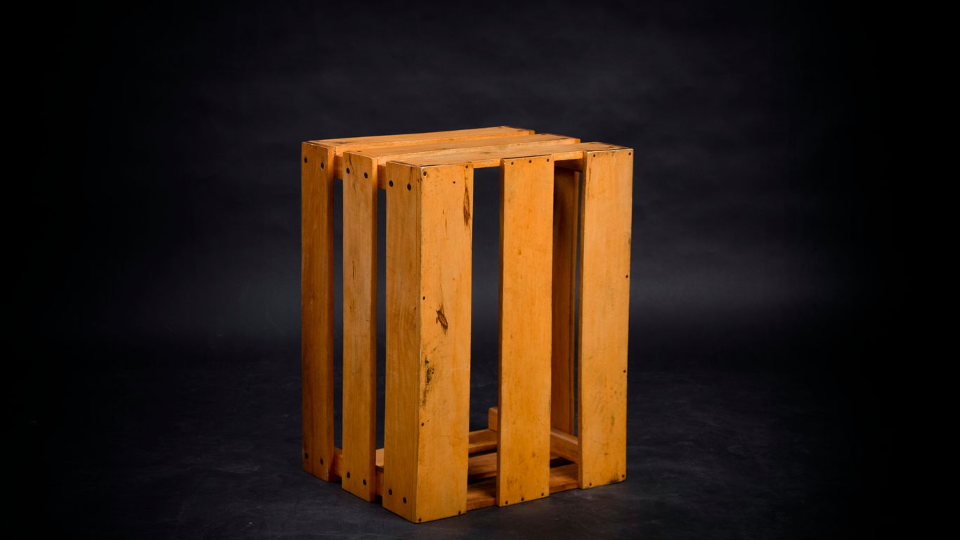 Crated stone furniture ready for collection