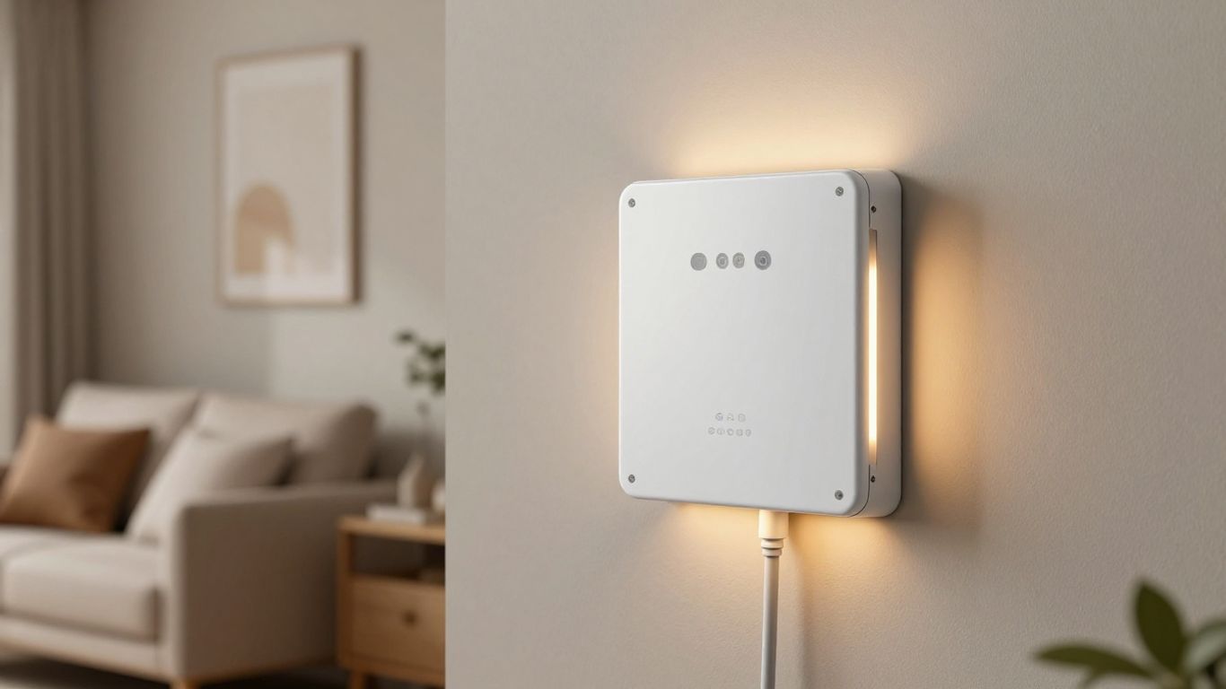 Home battery backup system powering a house.