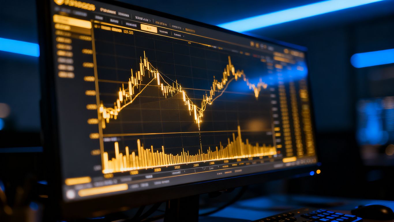 Professional trading interface showing complex financial charts