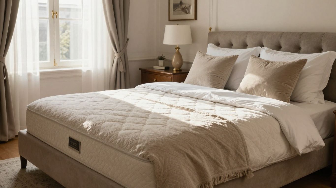 Luxury Airbnb mattress on a comfortable bed.