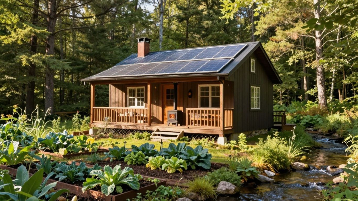 Off-grid cabin in Minnesota wilderness