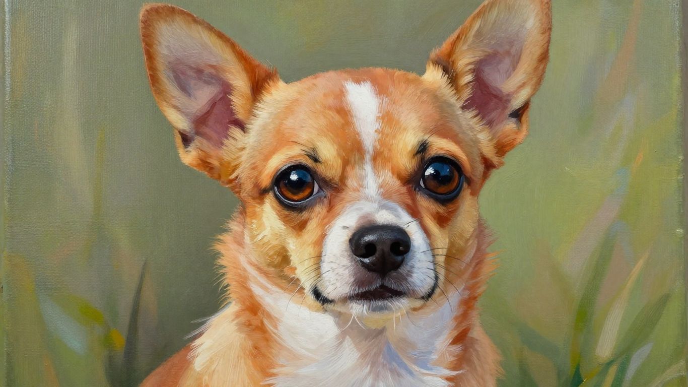 Custom dog art portrait of a small breed dog.