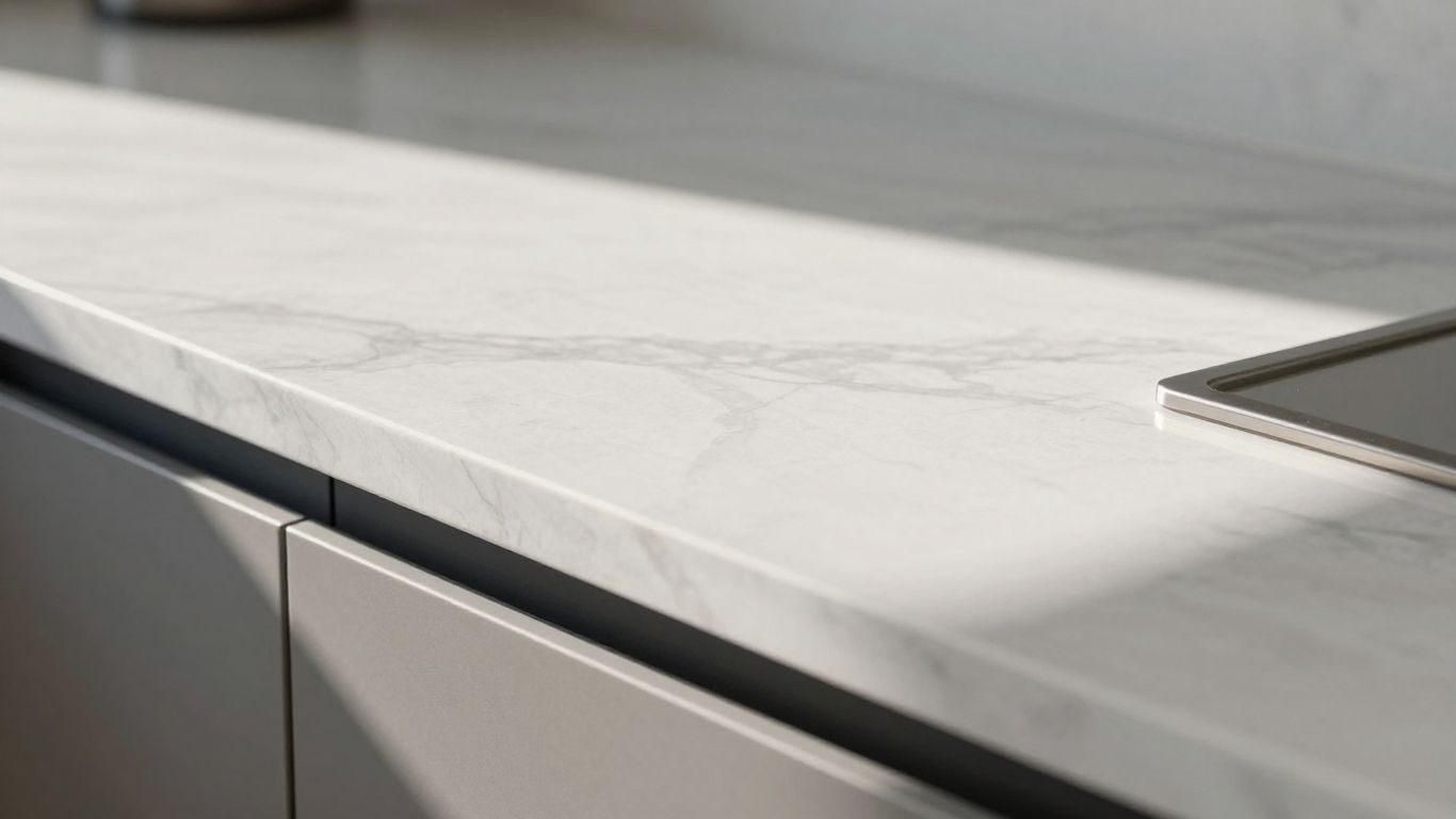 Modern kitchen countertop with natural light