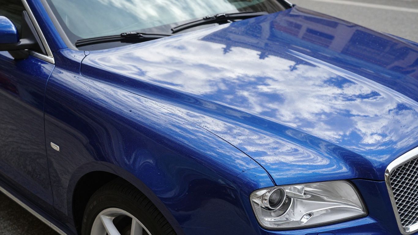Shiny, clean car after detailing service.