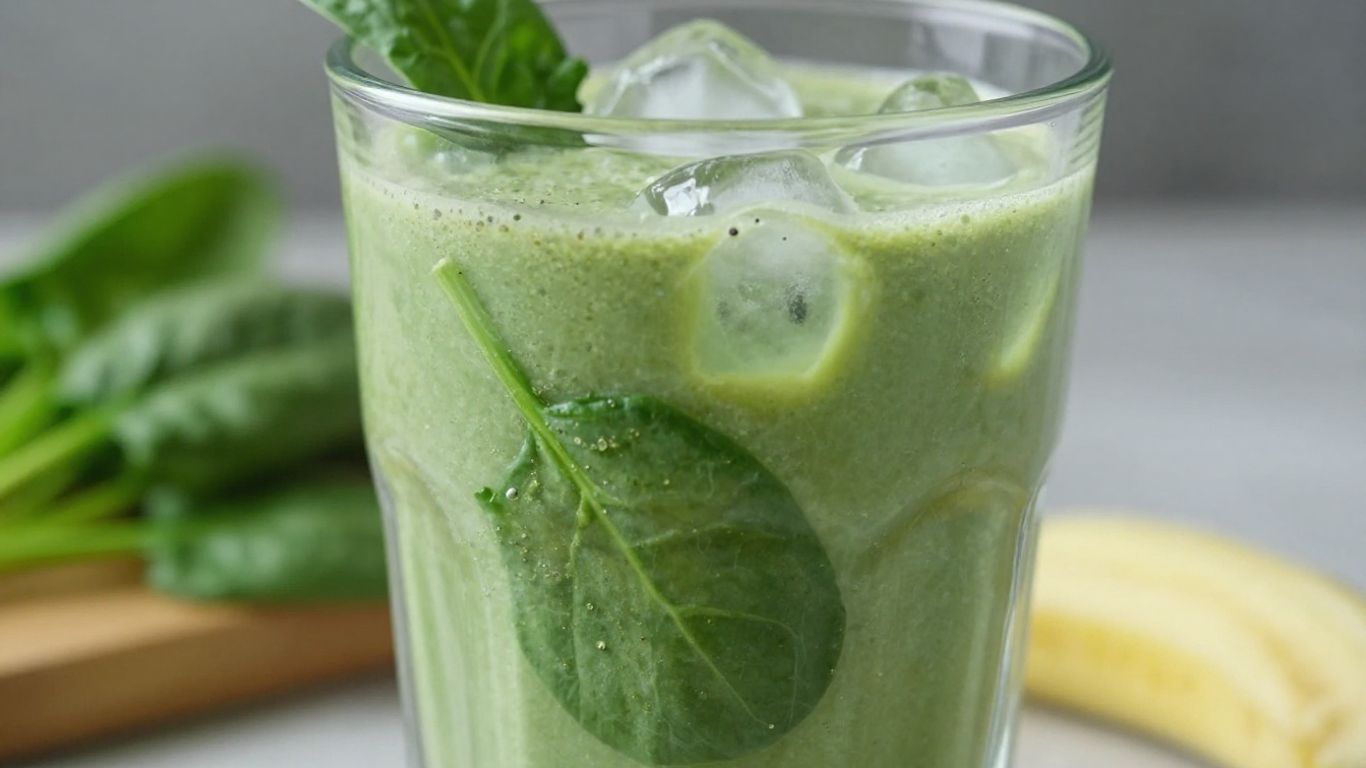 Healthy green smoothie with banana and spinach