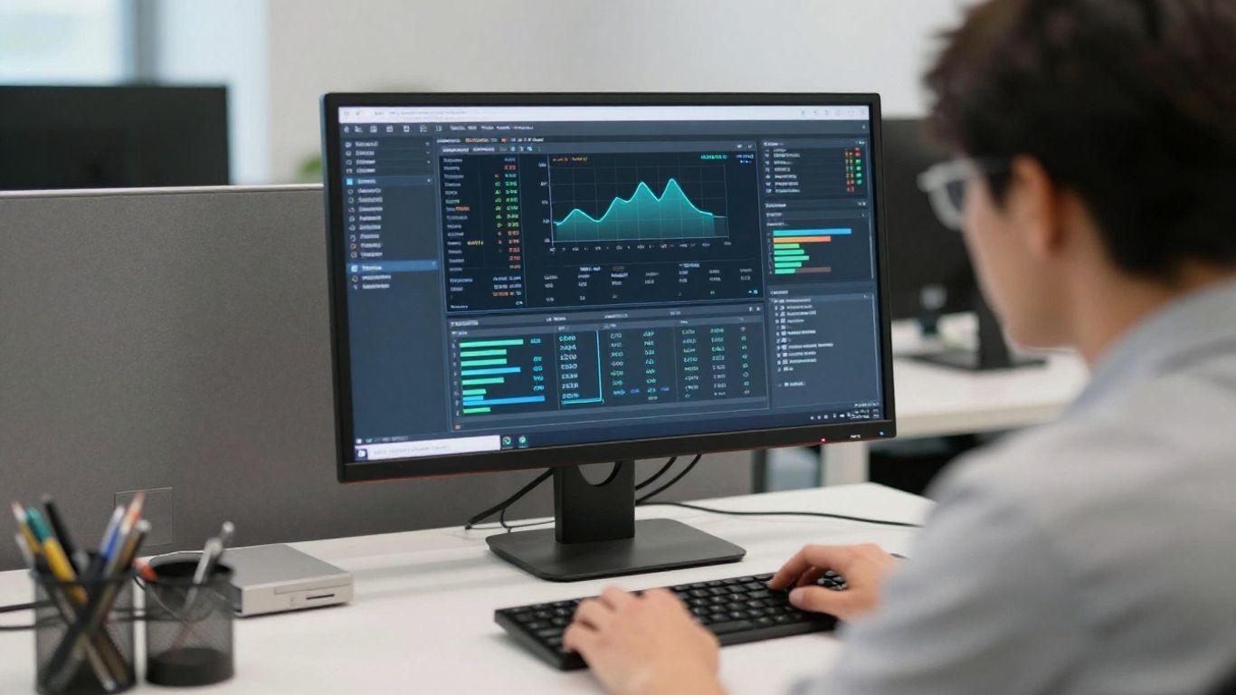 A view of a digital dashboard on computer