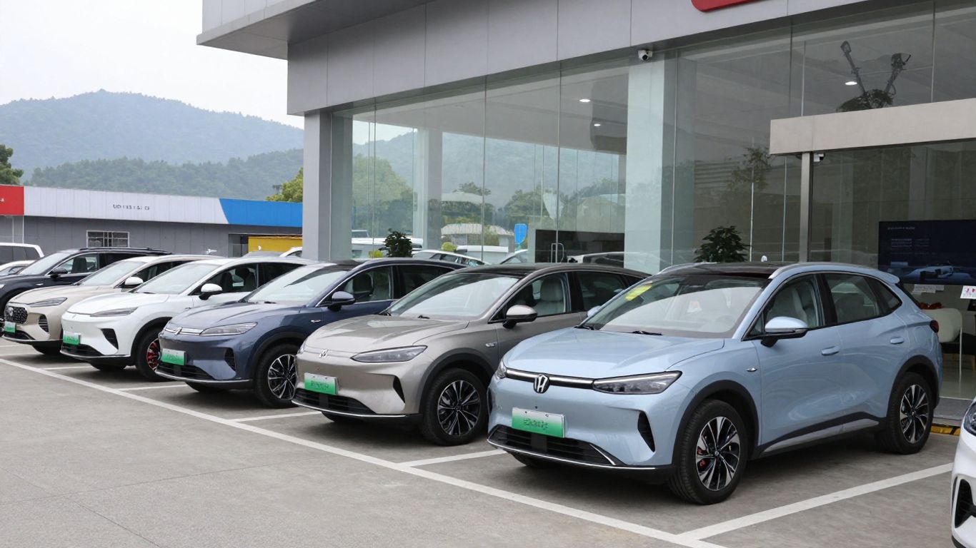 Mehrere verfügbare Autos auf Händlerplatz