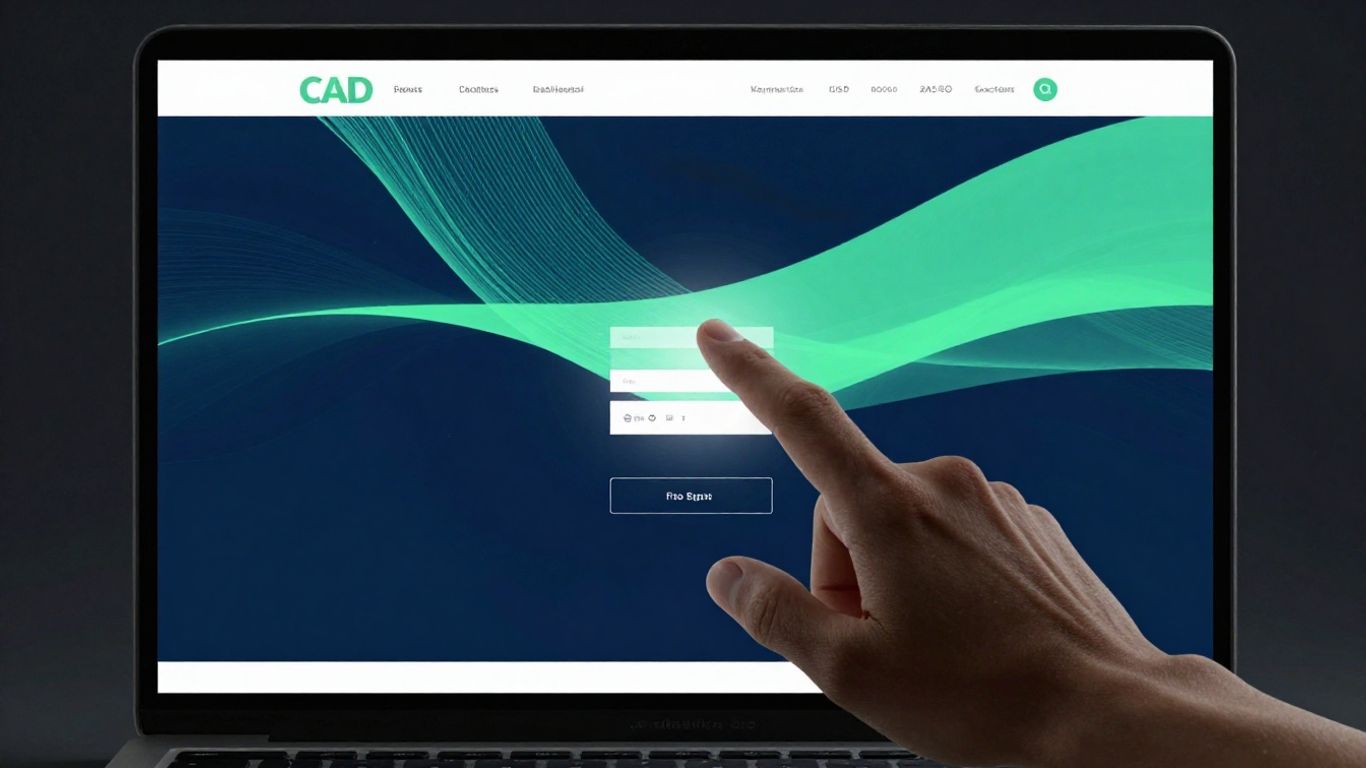 Modern website design on a laptop screen.
