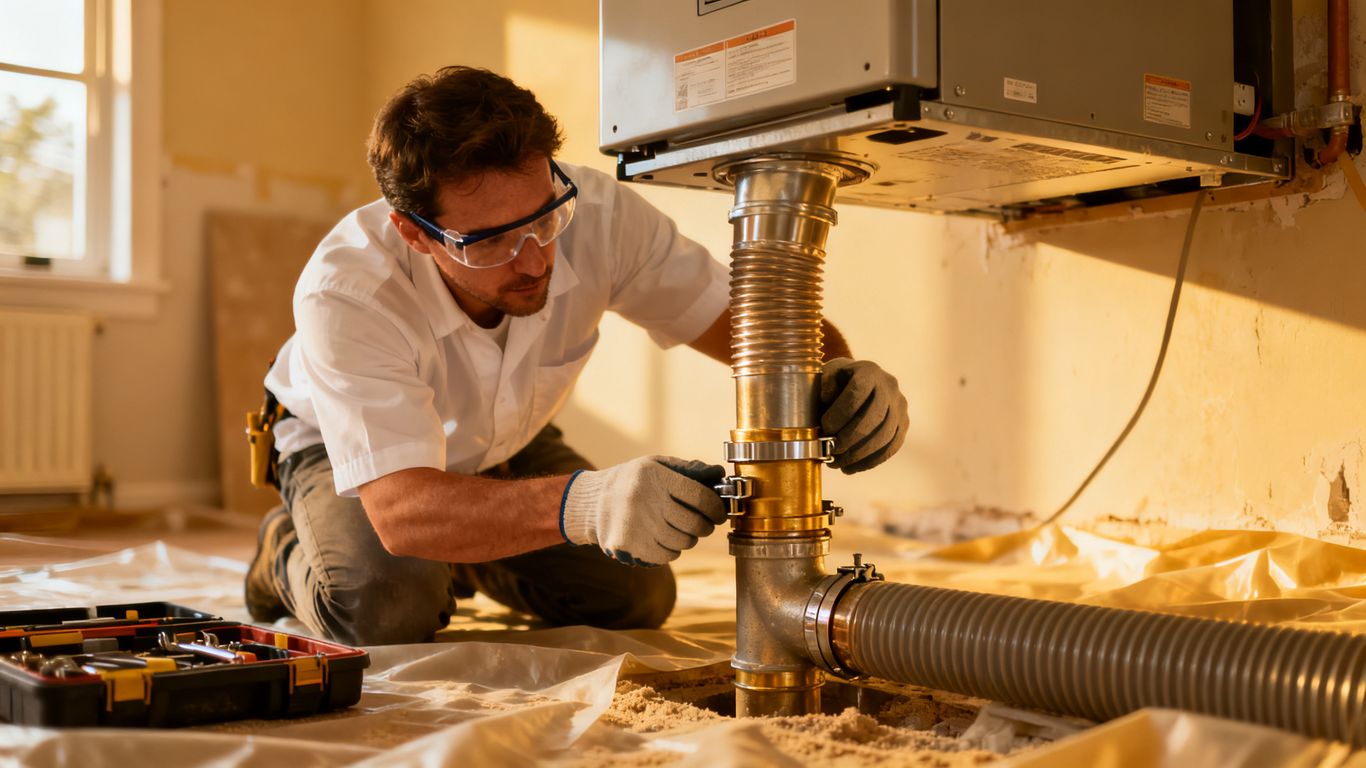 Expert worker integrating ventilation into a home ceiling
