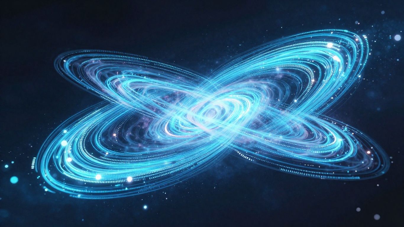 Abstract digital data streams and nebula for SEO insights.