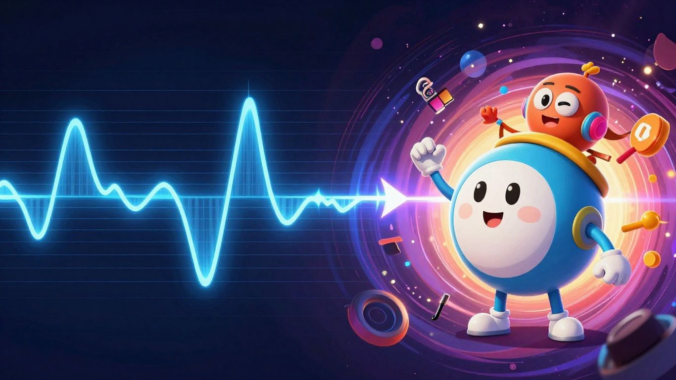 Music waveform versus animated characters