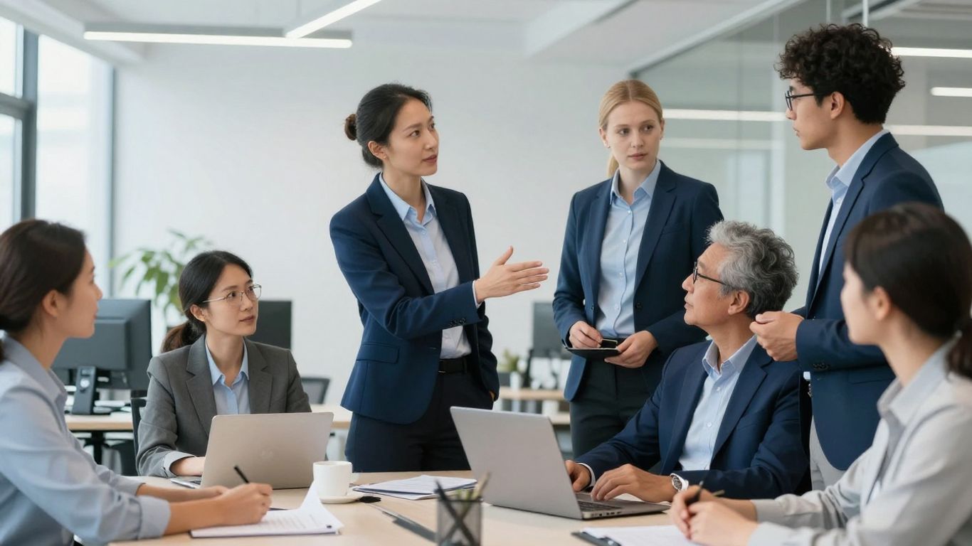 Personaldienstleister im Büro mit Kollegen