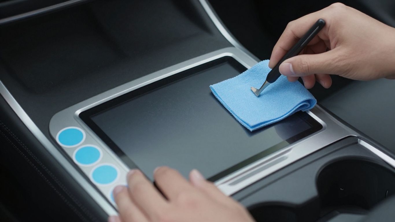 Clean Tesla touchscreen ready for installation