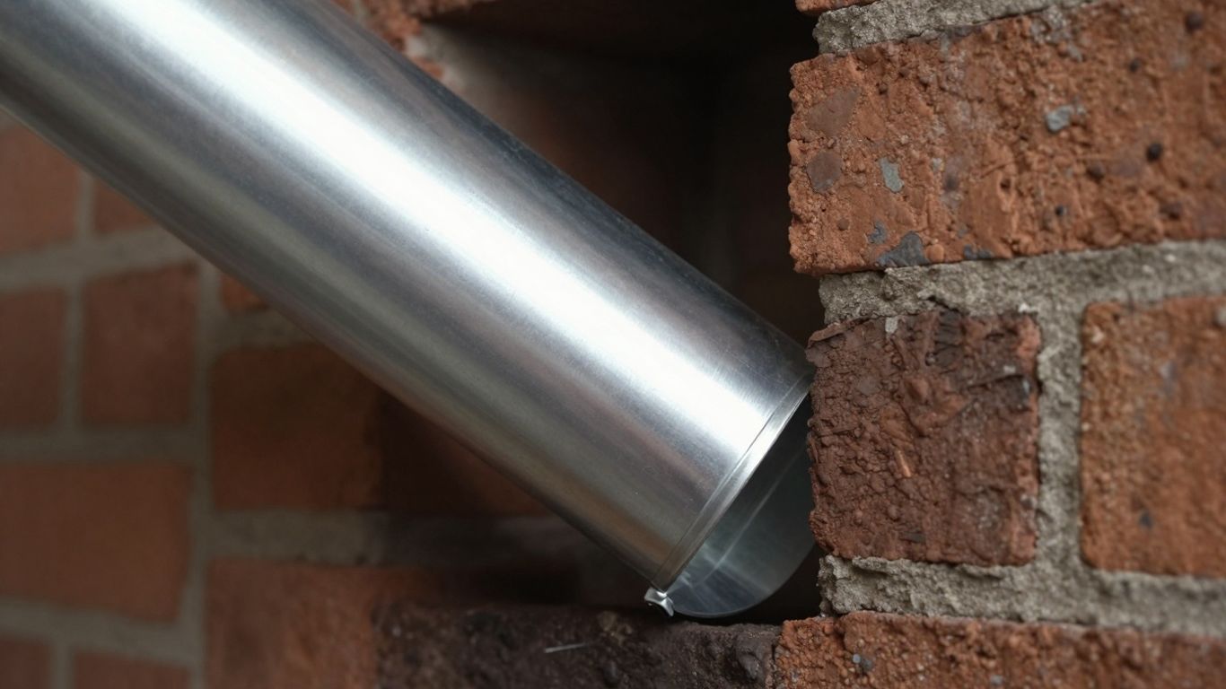 Installation d'un nouveau tubage de cheminée dans une ancienne cheminée.