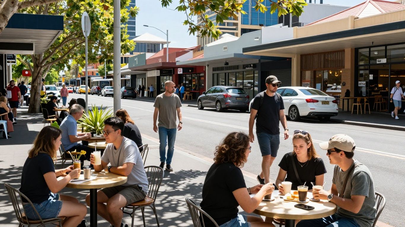 Australian entrepreneurs in a busy urban small business environment.