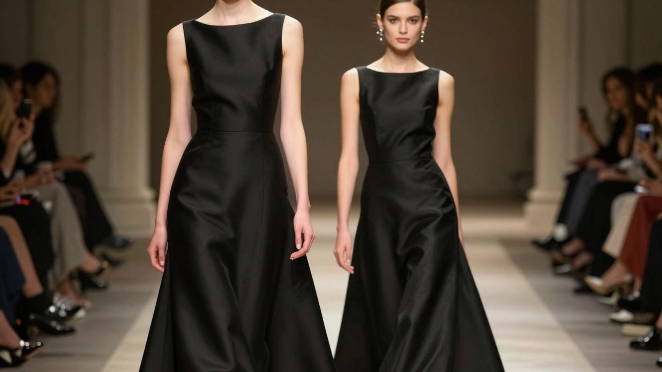 Elegant black gown for a formal wedding guest.