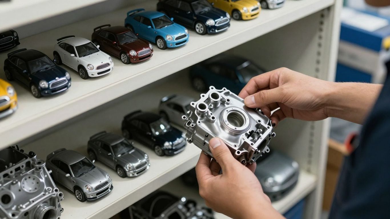 Mini Cooper parts in a Canberra wrecking yard.