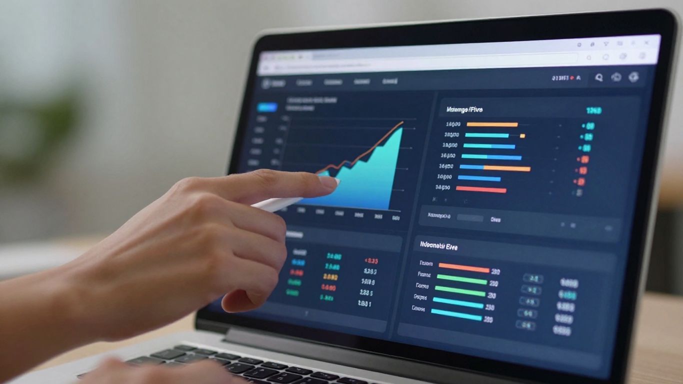 Laptop screen with affiliate marketing dashboard and stylus