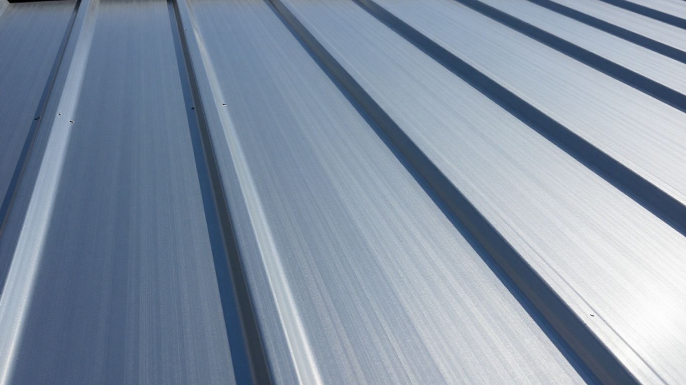 Standing seam metal roof with clean vertical lines.