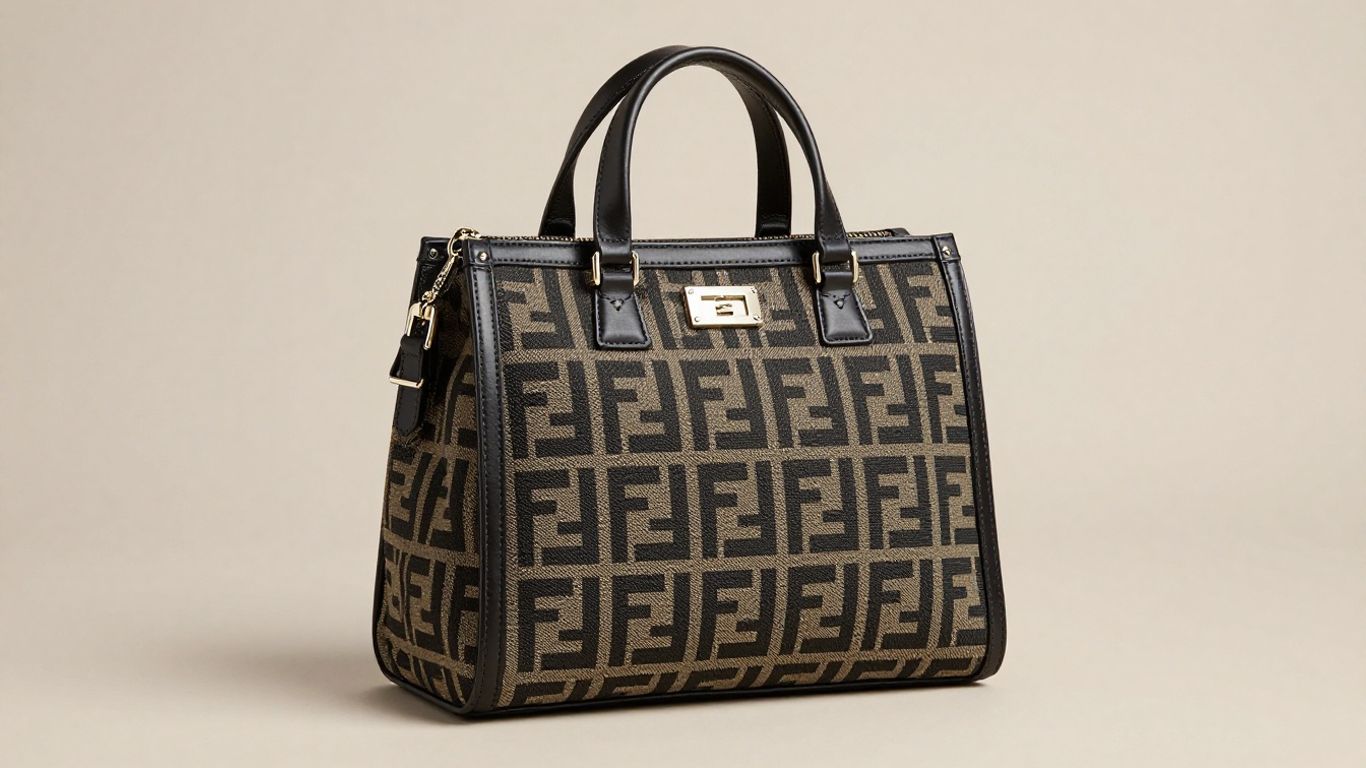 Fendi luxury diaper bag with FF monogram pattern.