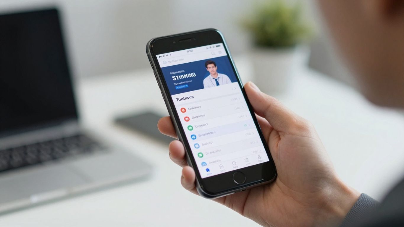 Trading strategy backtesting on a smartphone screen.