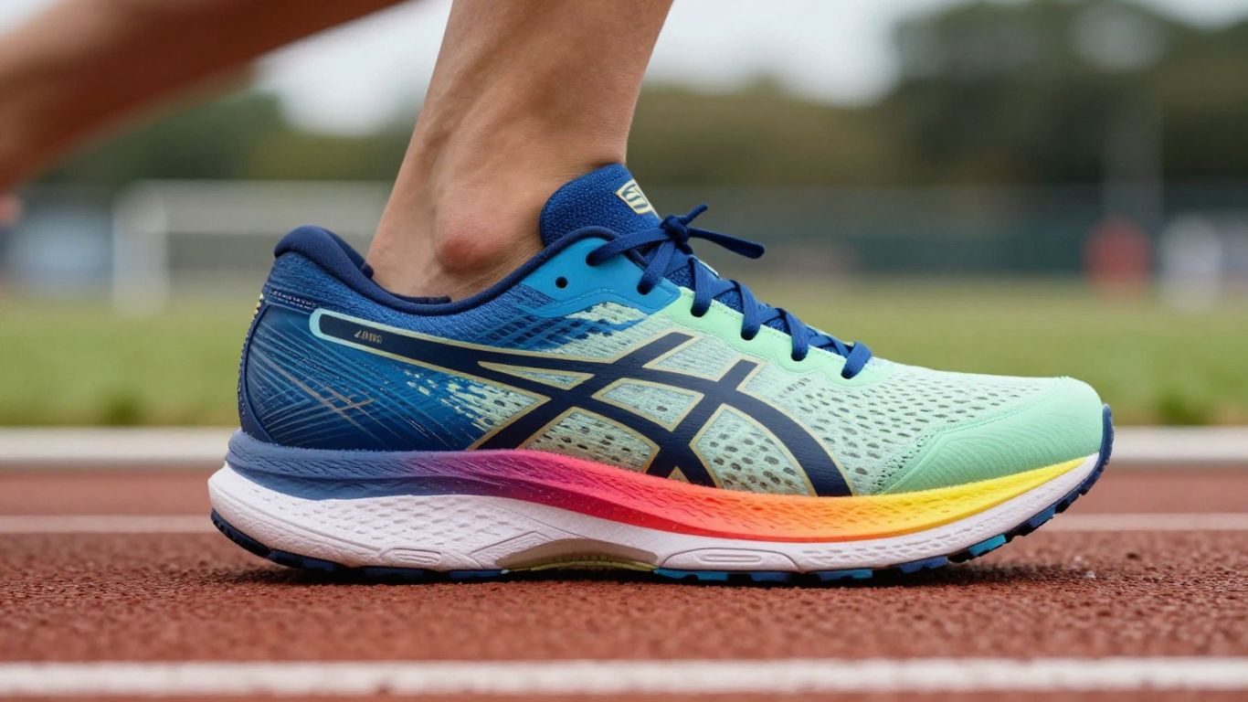 ASICS Noosa Tri 17 running shoe in vibrant action.