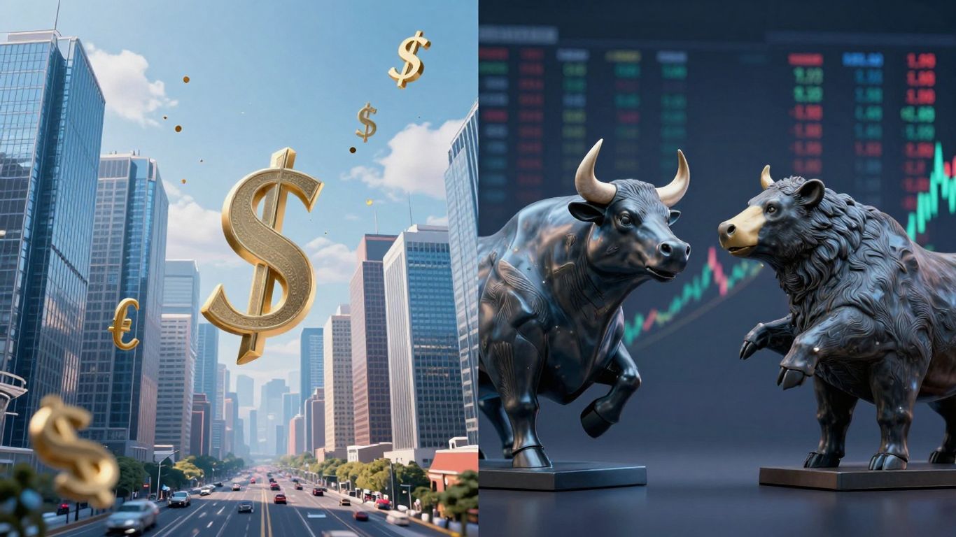 Forex and stock trading comparison visual