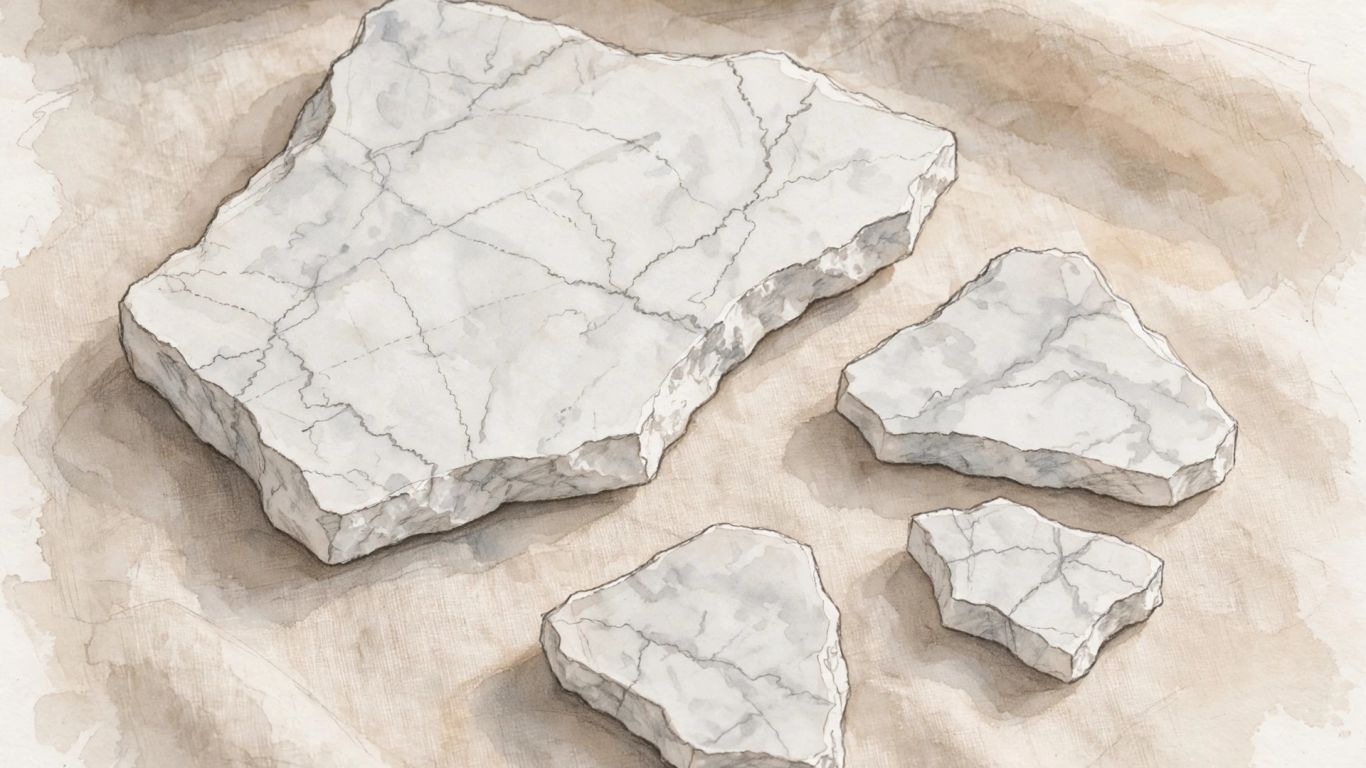 White marble with soft gray veining