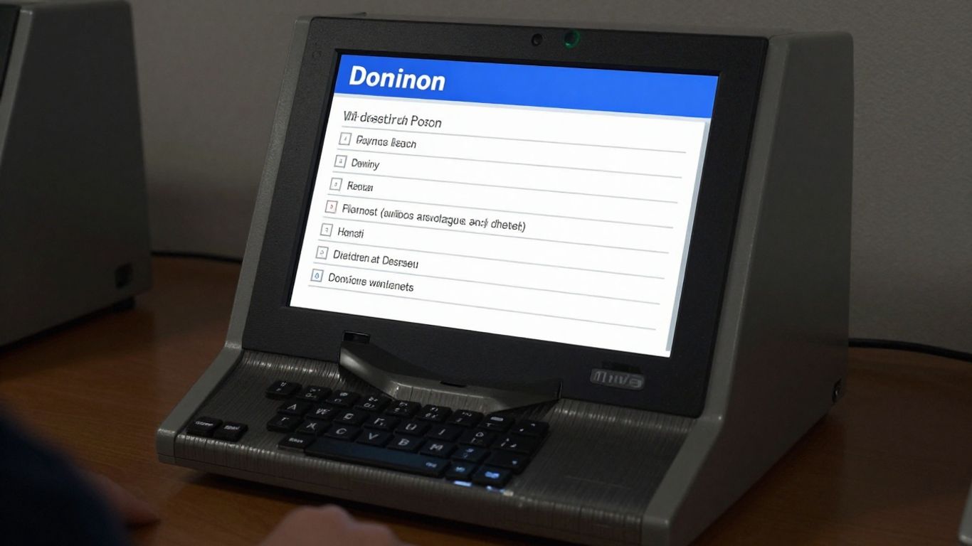 Dominion voting machine screen displaying election results.
