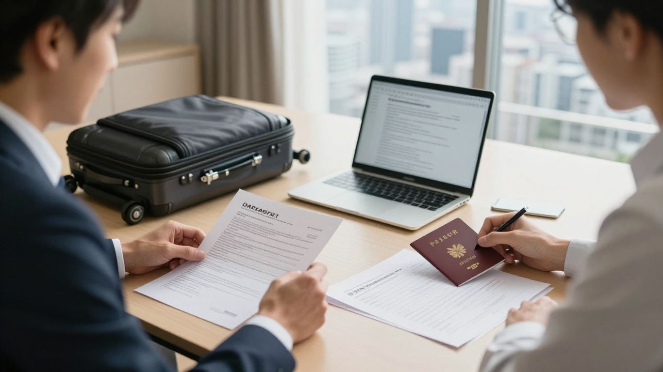 Professional preparing Japan relocation documents