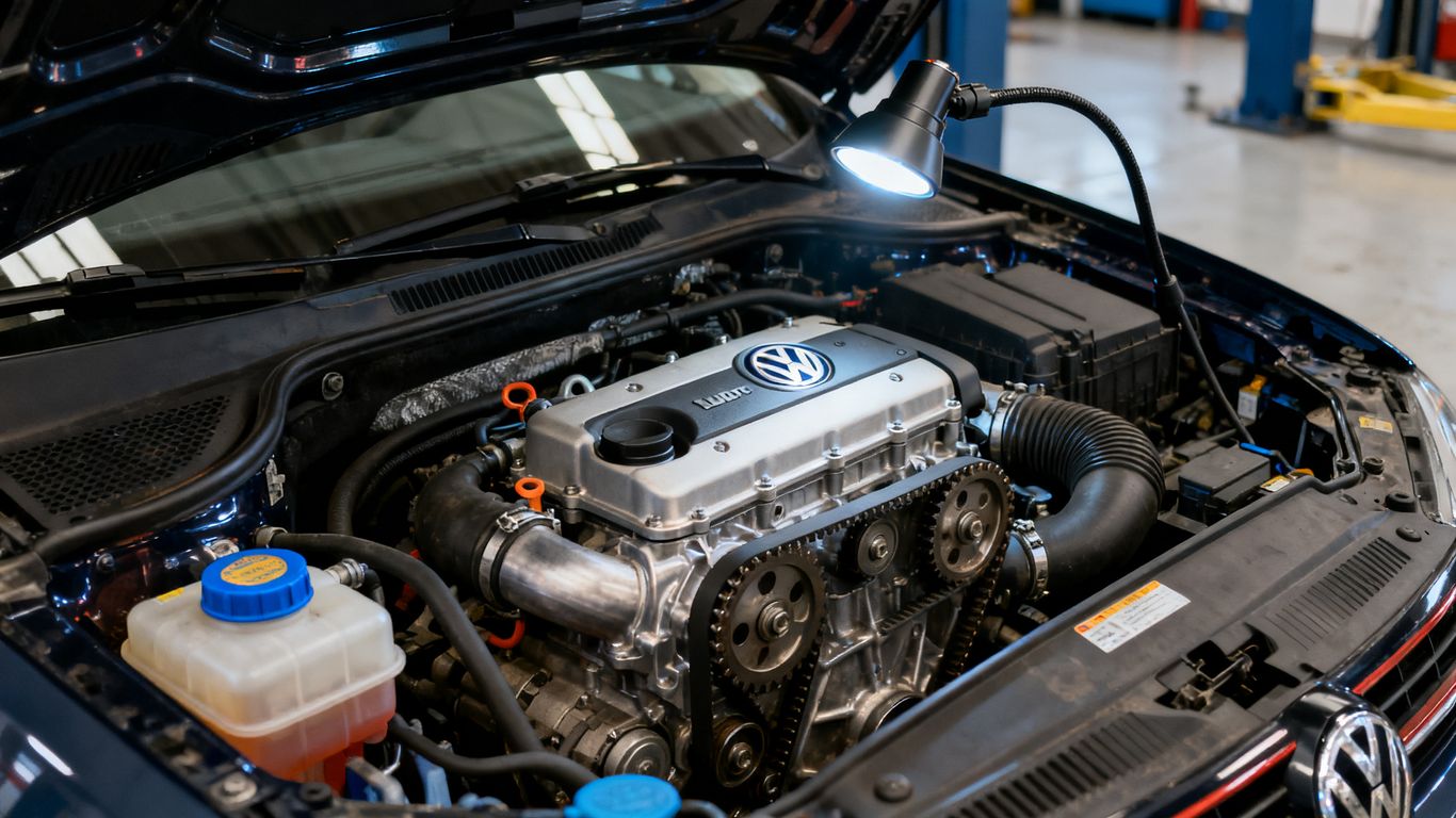 VW EA888 Motorraum bei geöffneter Haube