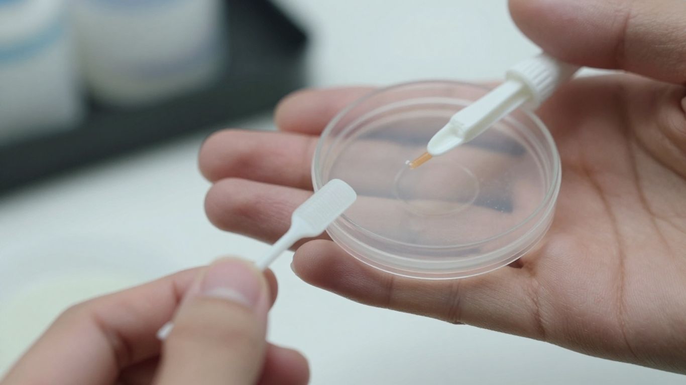 Person using a home mold test kit