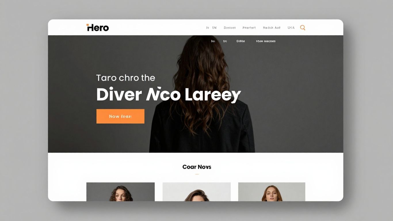 Modern website layout with hero image and minimalist colour scheme.