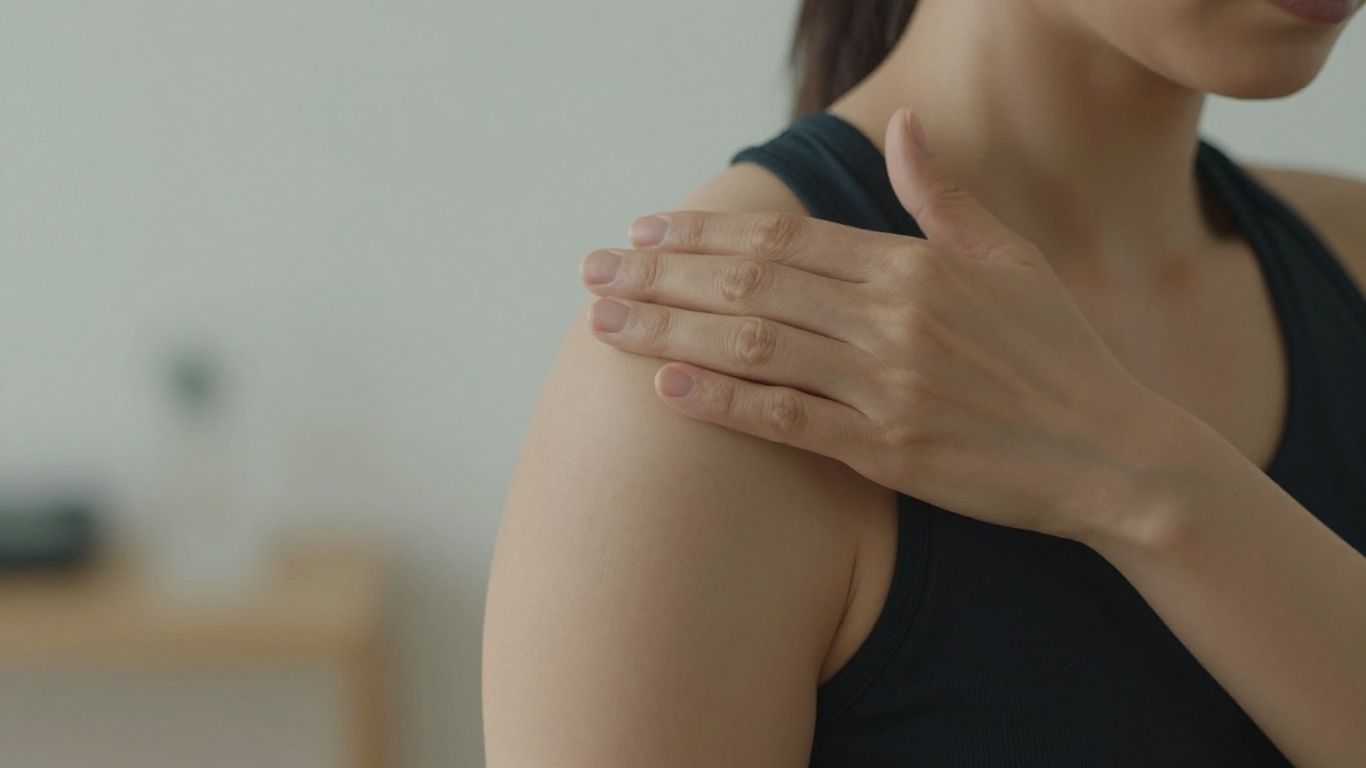 Person doing shoulder exercises for frozen shoulder relief.