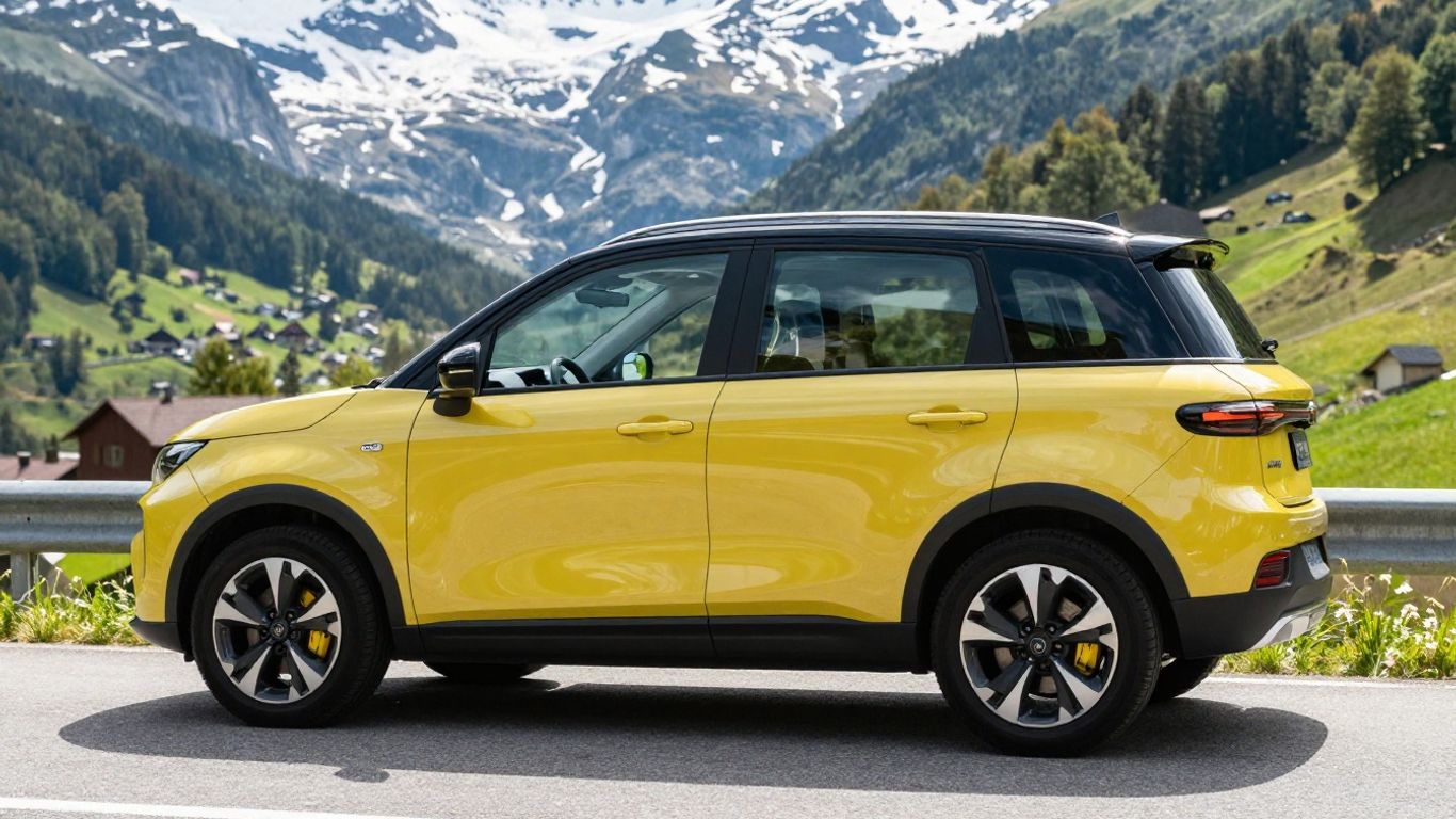 Fiat 600e Elektro-SUV auf Schweizer Bergstraße