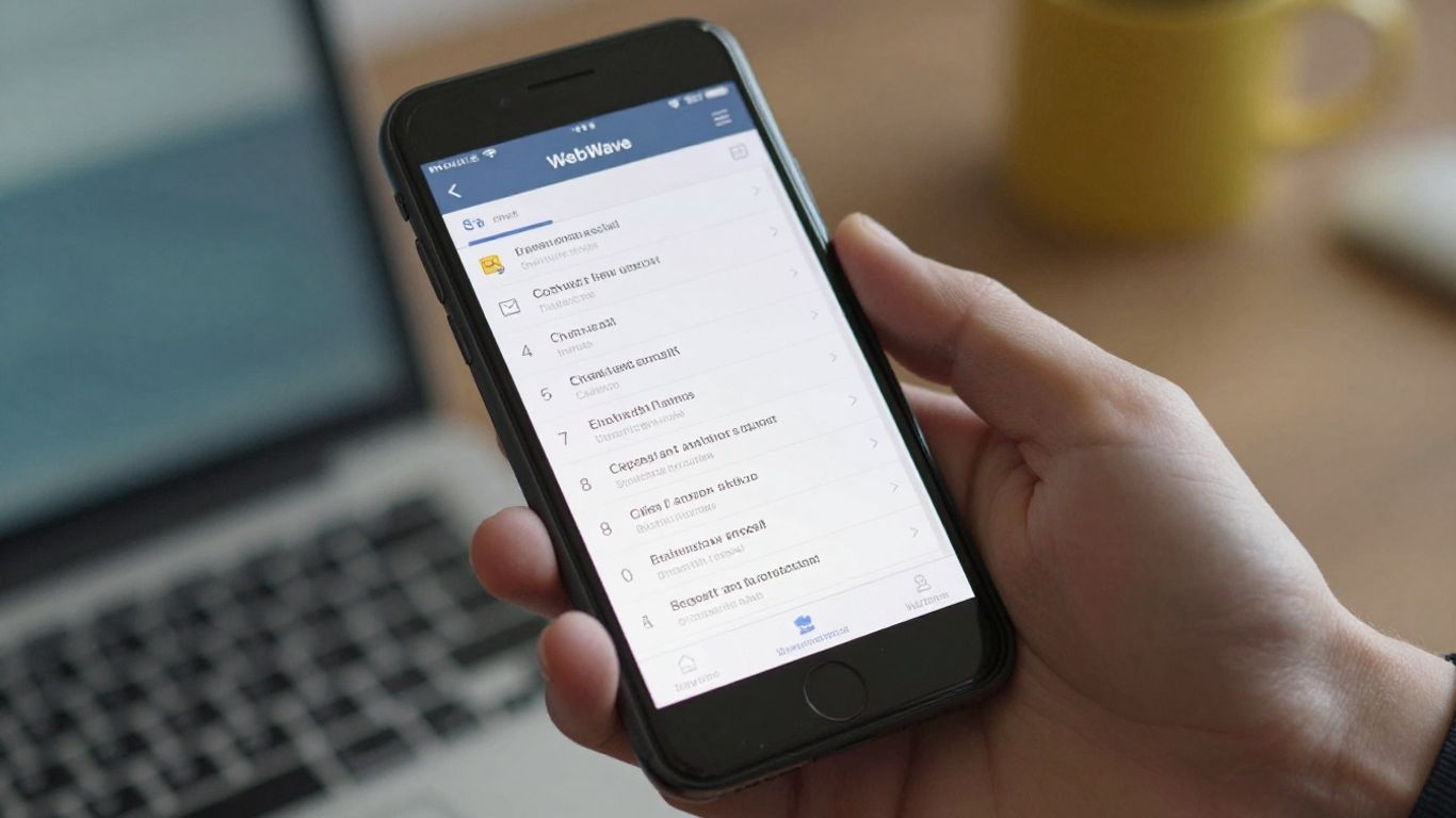 Interfejs poczty WebWave na ekranie smartfona