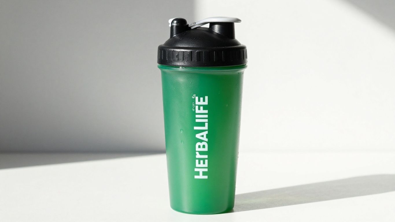 Herbalife 500ml training shaker cup with green liquid.