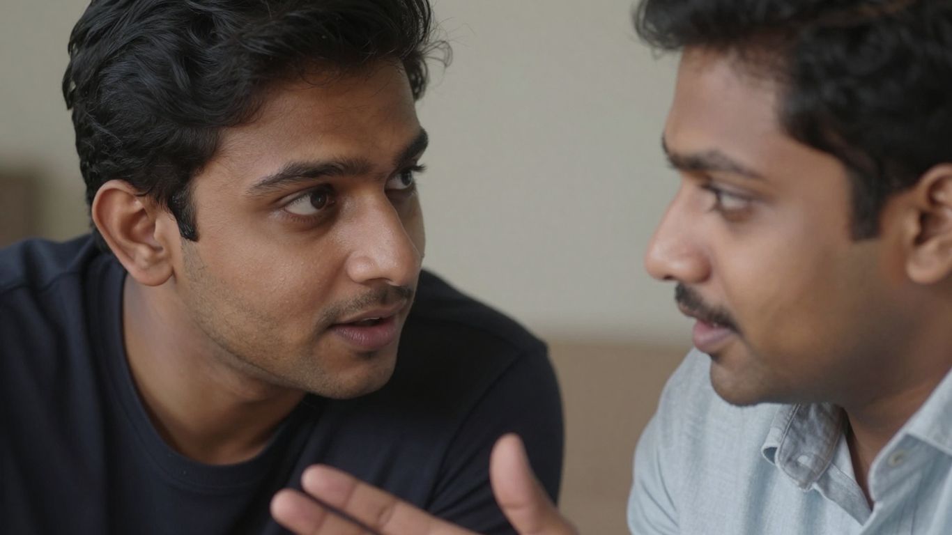 Două persoane comunicând atent, cu înțelegere reciprocă.