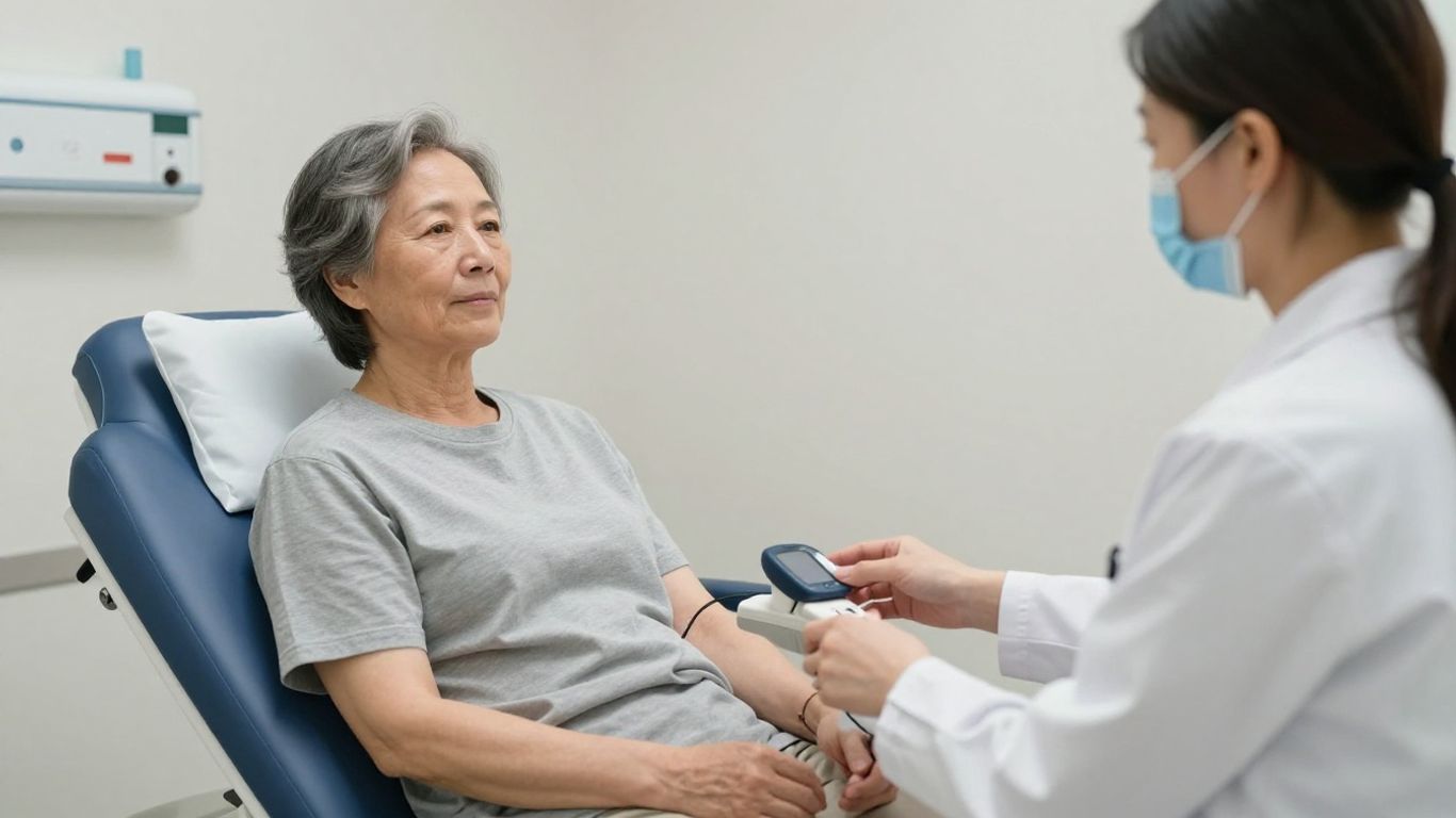 Sessão clínica com paciente sob monitoramento cuidadoso