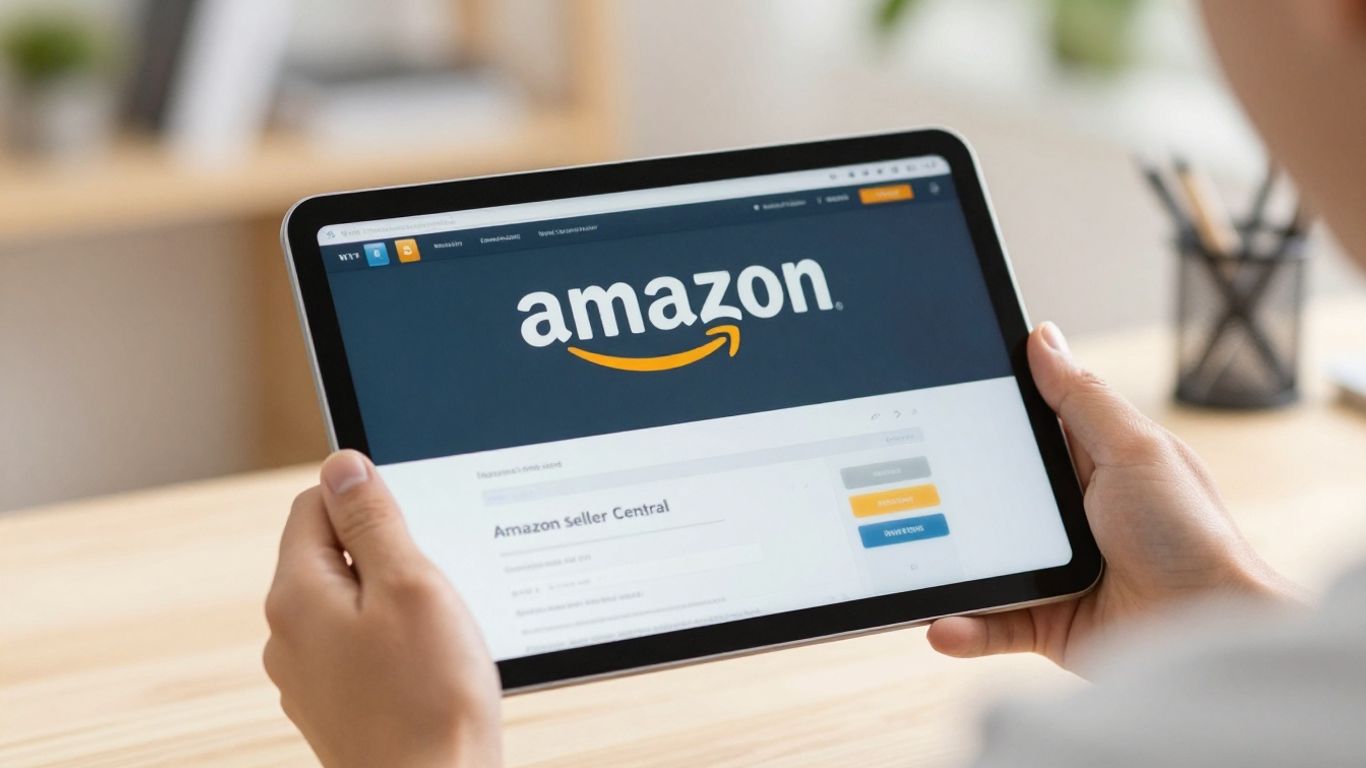 Amazon seller dashboard on a tablet