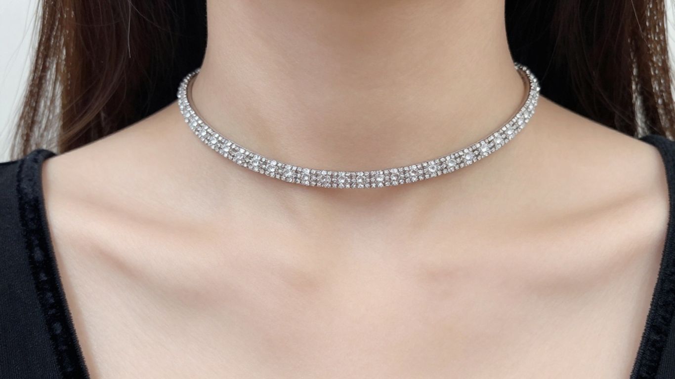 Woman wearing a delicate<a data-fixed=